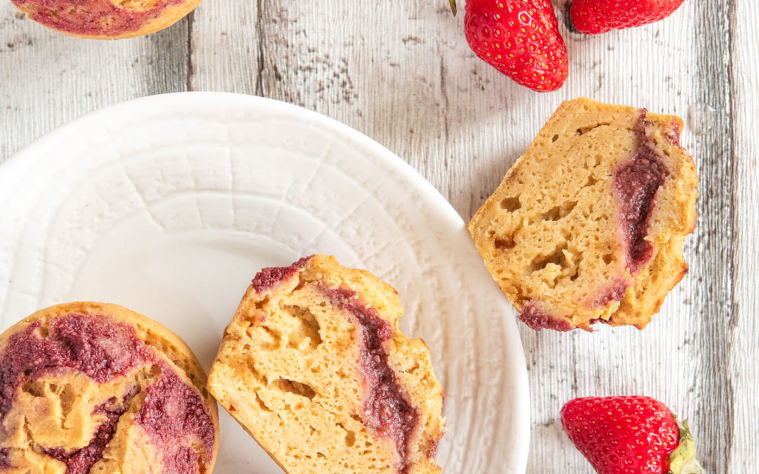 Muffins marbrés aux fraises