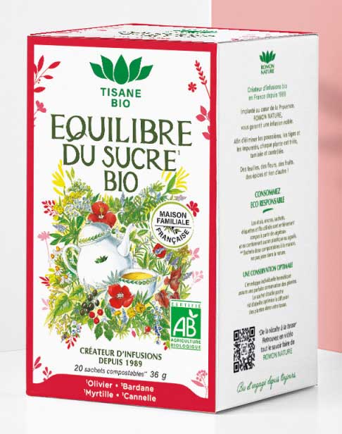 Zoom sur l’infusion Equilibre du sucre « Romon Nature »