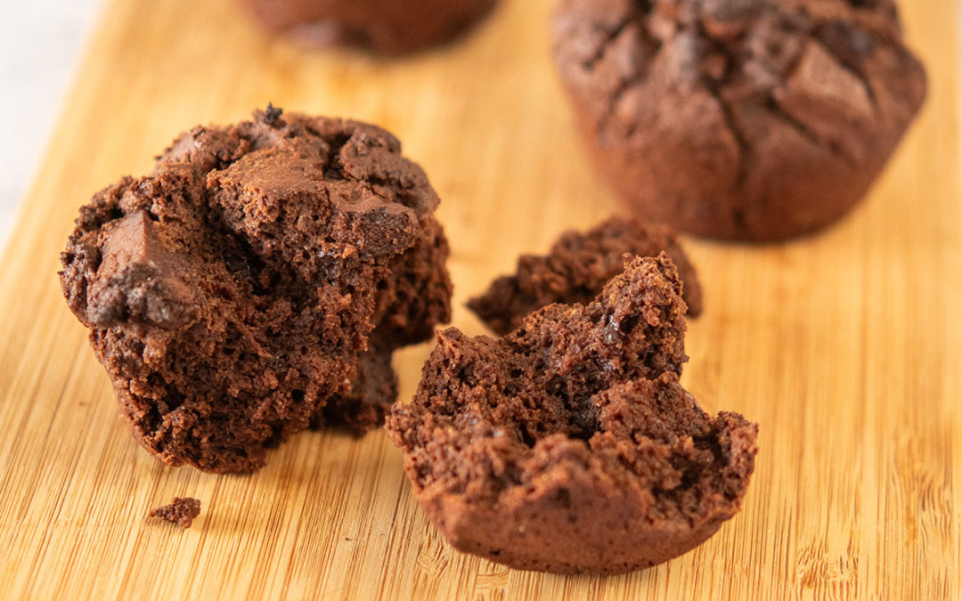 Muffins au chocolat et à la farine de drêche