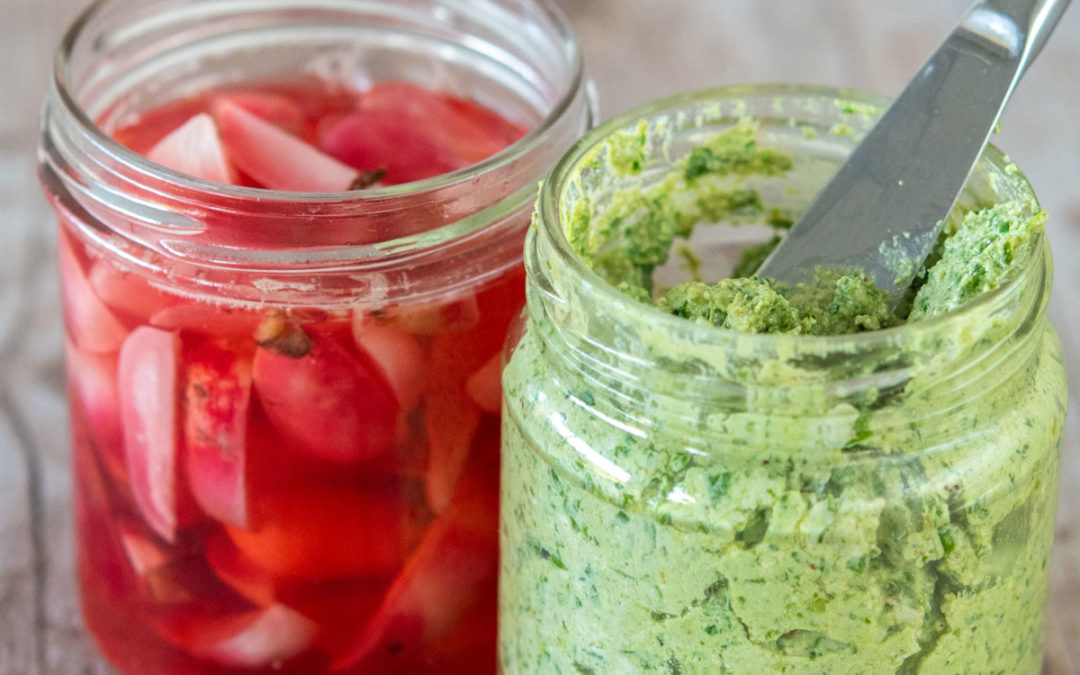 Pesto de fanes de radis