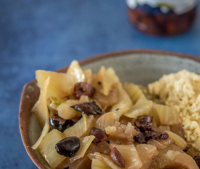 Compotée de fenouil, olives et crème fouettée