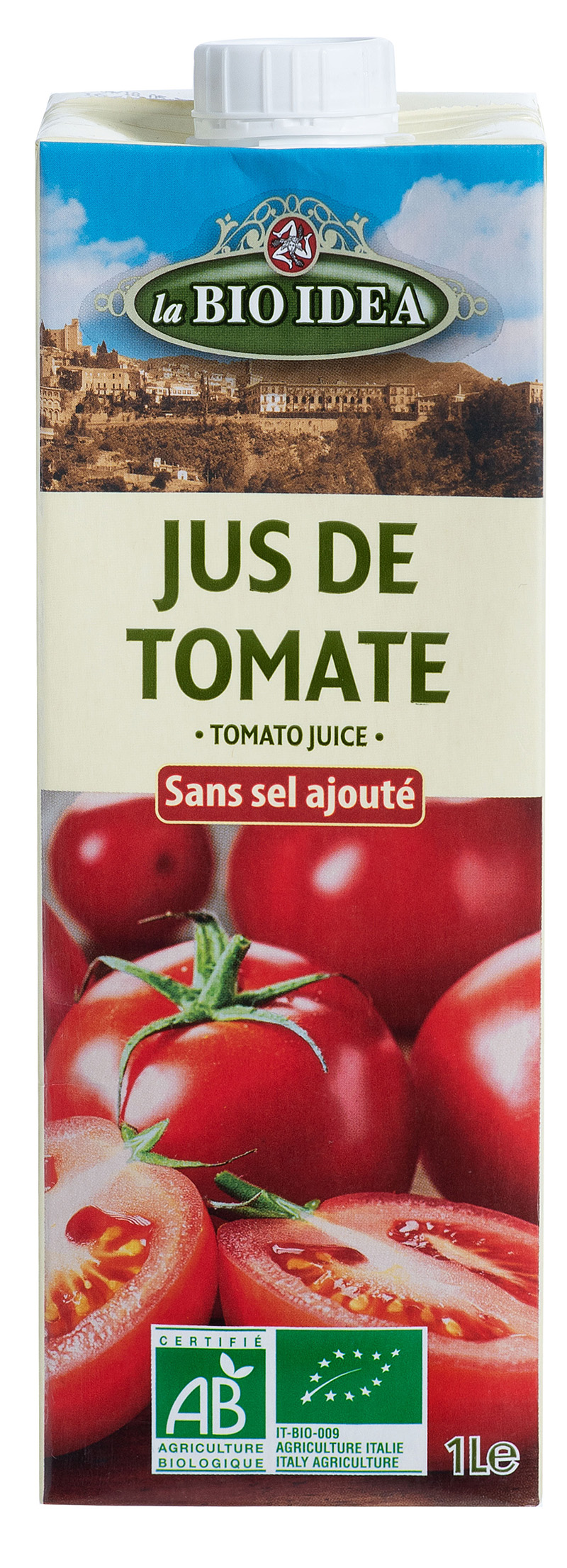 Zoom sur le jus de tomate « La bio idea »
