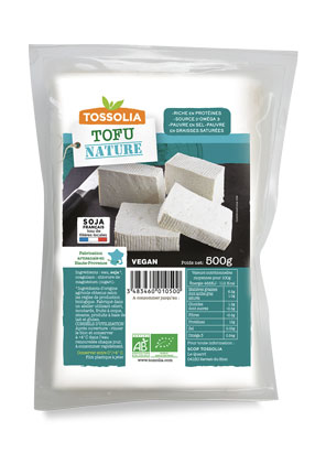 Zoom sur le tofu nature « Tossolia »
